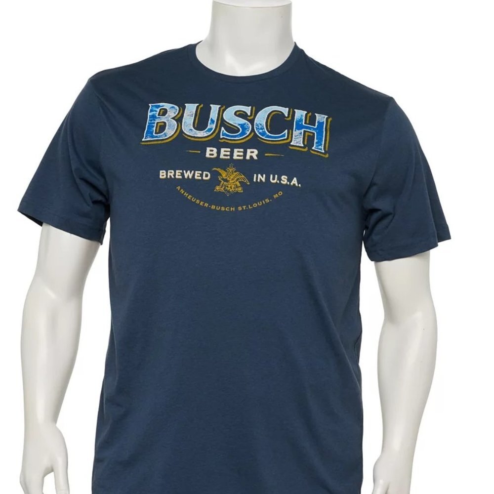 Busch Beer Brewed in the USA Men's T-Shirt Sz 3XB